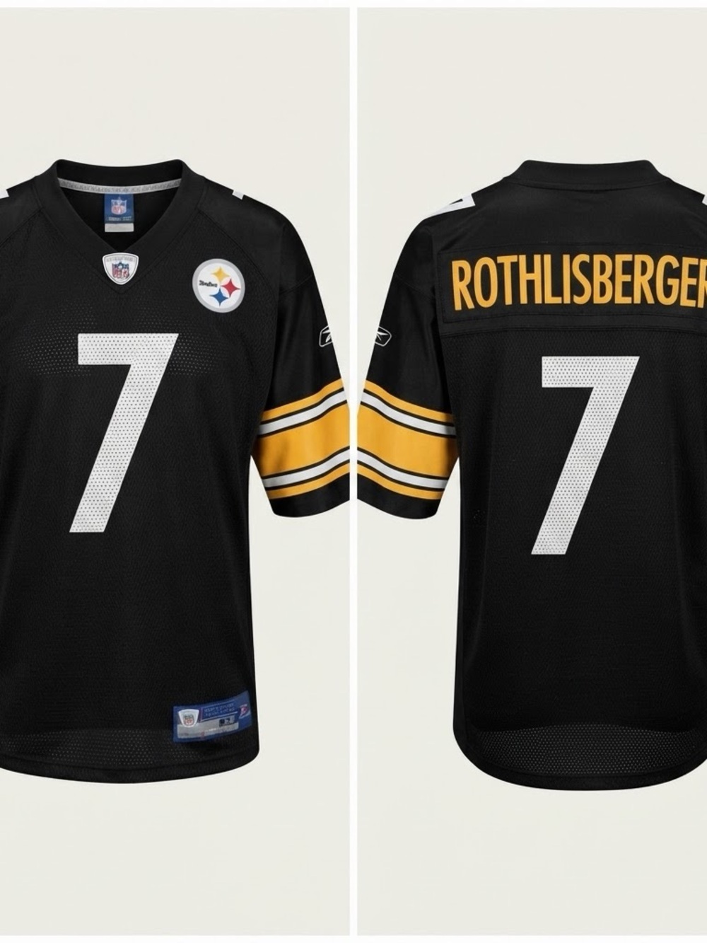 Reebok Ben Roethlisberger #7 Steelers NFL Jersey Men’s Medium Black